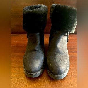 Black Suede Ankle Boots Size 39 (US 8-8.5)